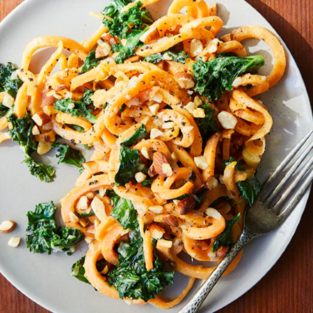 Sweet Potato Noodles with Almond Sauce